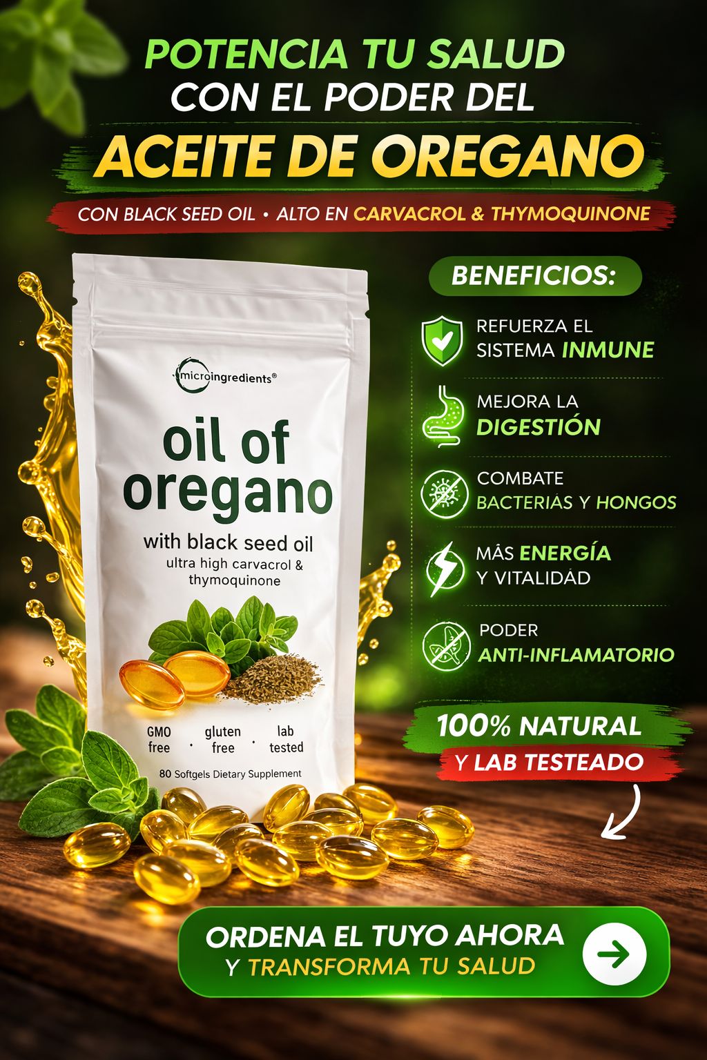 “Refuerza tu sistema inmunológico naturalmente con nuestro aceite de orégano 100% puro — 30% OFF + Paga al recibir.”
